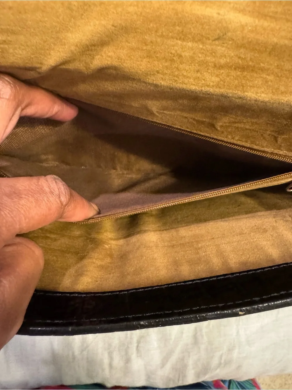 Vintage Black Croc-leather Structured Briefcase with Gold Hardware
